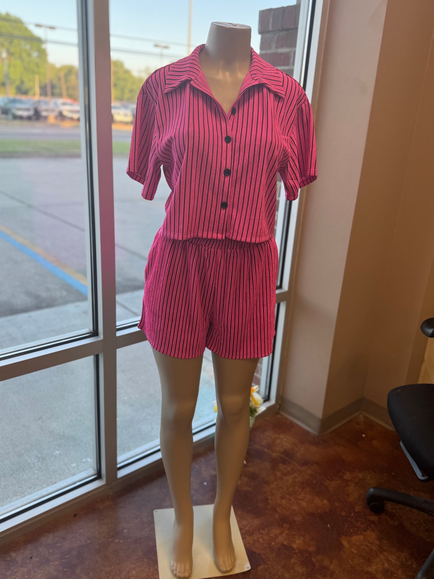 Stripe Me Down Short Sets