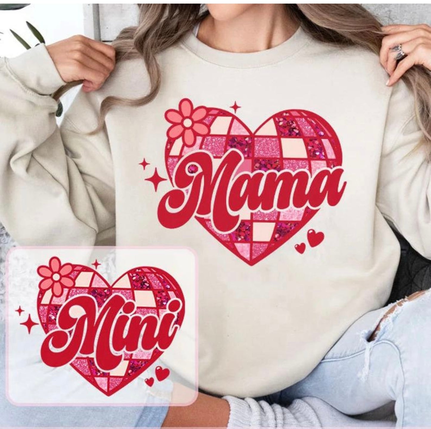 Mama Mini Globe Hearts Sweatshirts ❤️
