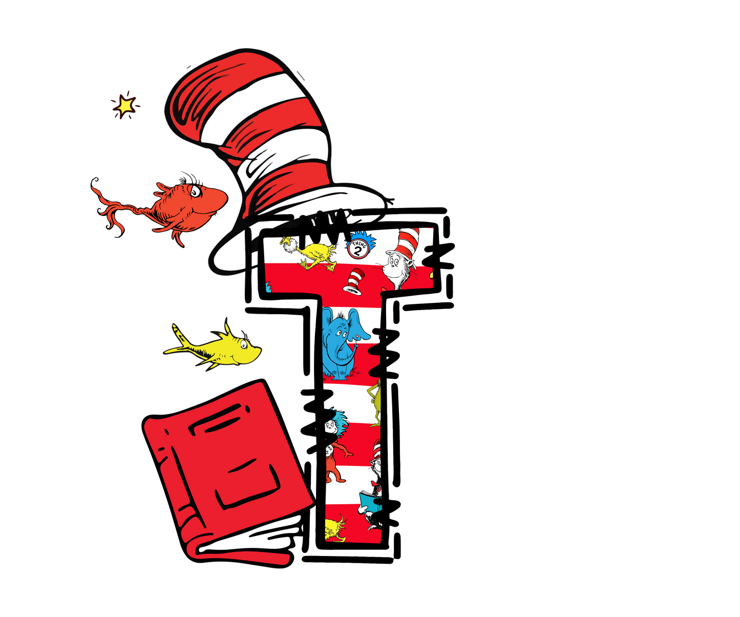 Seuss Transfers Part 1 A-T Letters