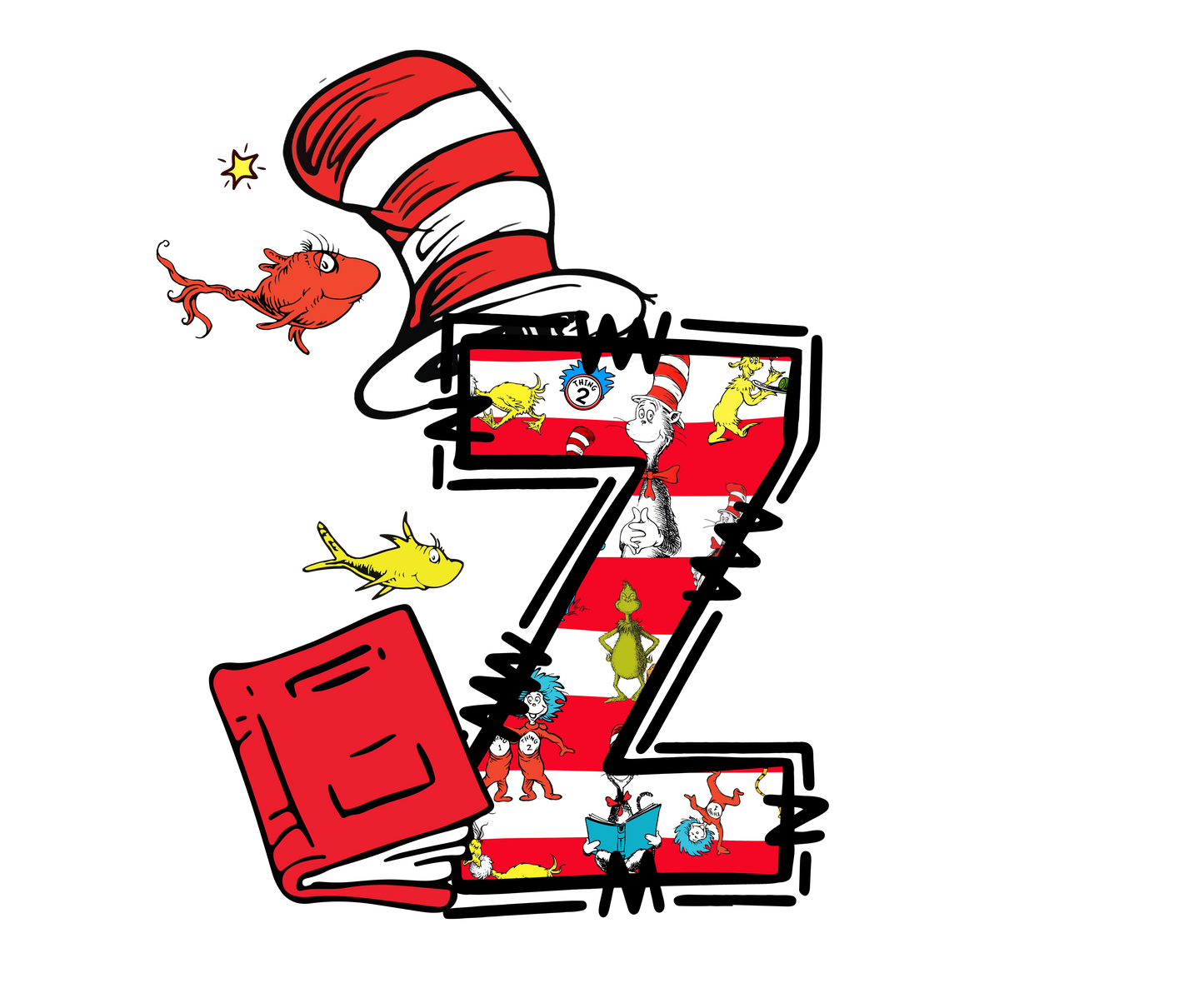 Seuss Transfers Part 1 U-Z Letters