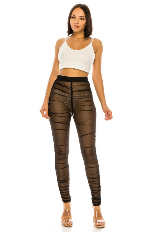 Sheer Legging Pants (Plus)