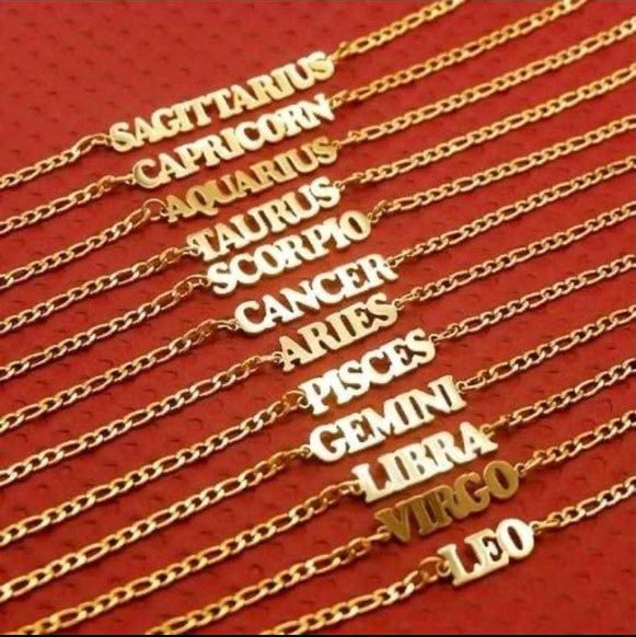 Bubble Letter Zodiac Anklet