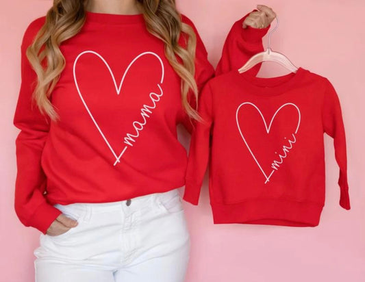 Mama Mini Single Heart Sweatshirts ❤️