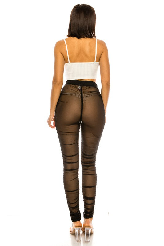 Sheer Legging Pants (Plus)